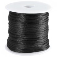 Satijnkoord 2 mm  Zwart